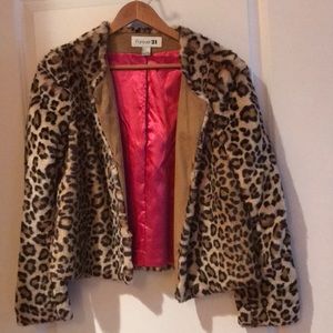 Forever 21 Leopard Faux Fur Jacket